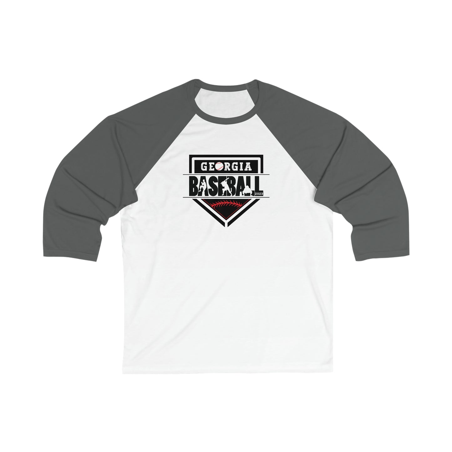 2023 Home Plate on the front - Kooper with U.S. flag and tourney on the back - Unisex 3\4 Sleeve Baseball Tee - *** Runs small