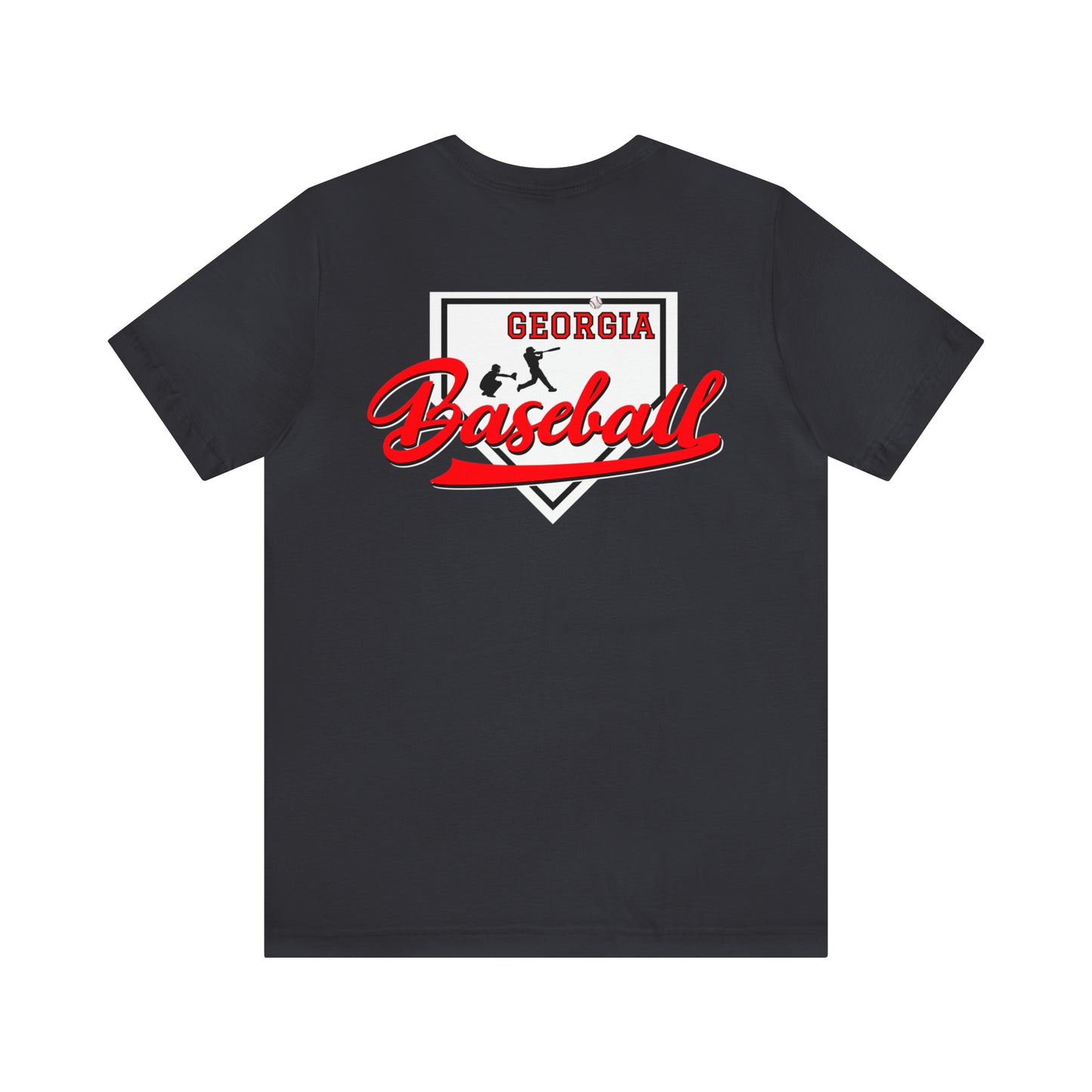 Mean baseball on the front - Georgia Baseball with home plate on the back - Unisex Jersey Short Sleeve Tee - crew neck