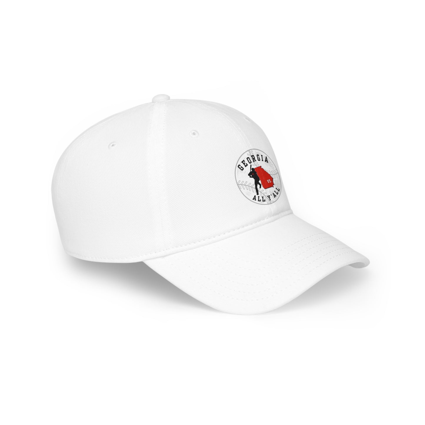 Georgia vs All Y'All - White Baseball - Low Profile Baseball Cap