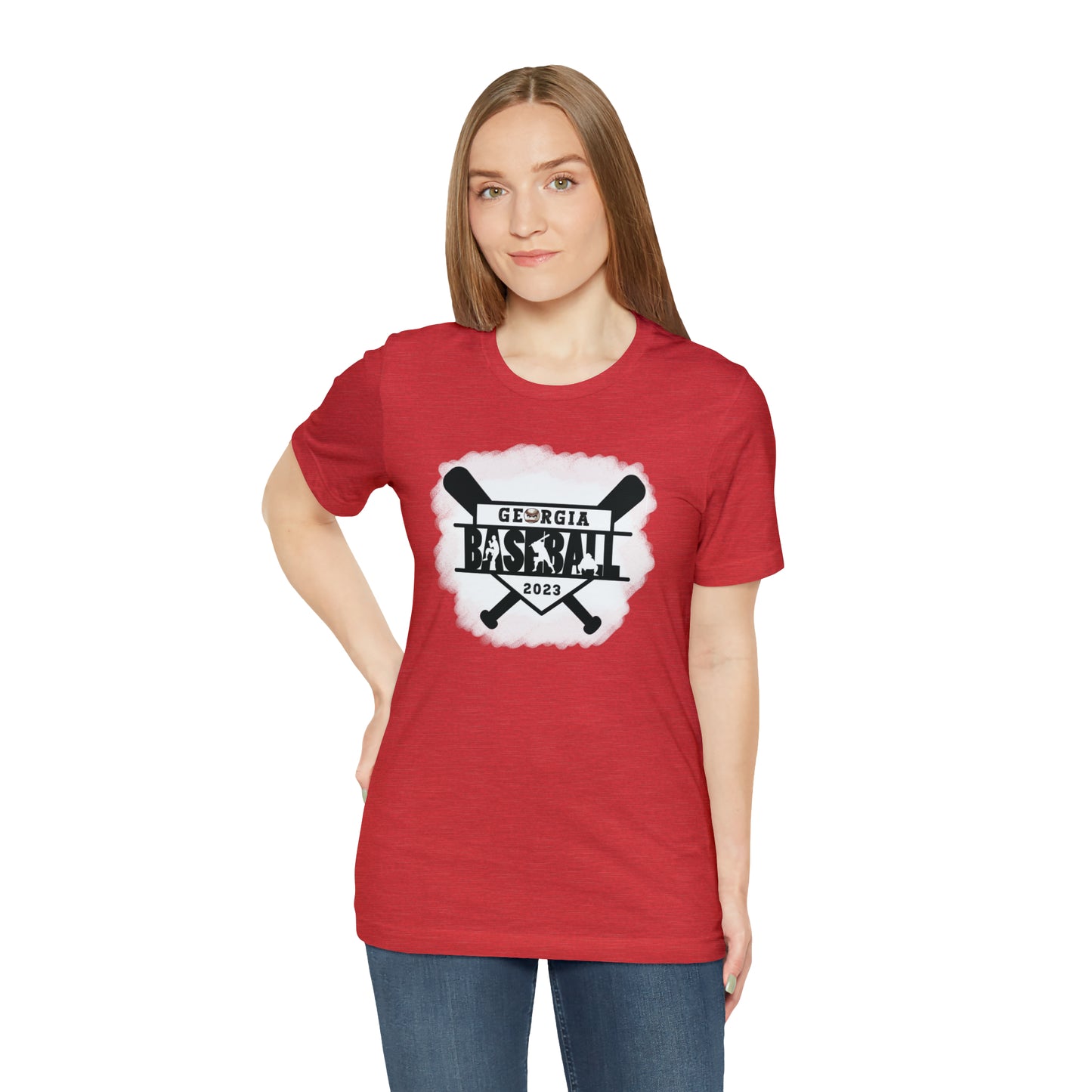 Georgia baseball with home plate on the front - Texas flag with tourney - Kooper on the back - Unisex Jersey Short Sleeve Tee - crew neck