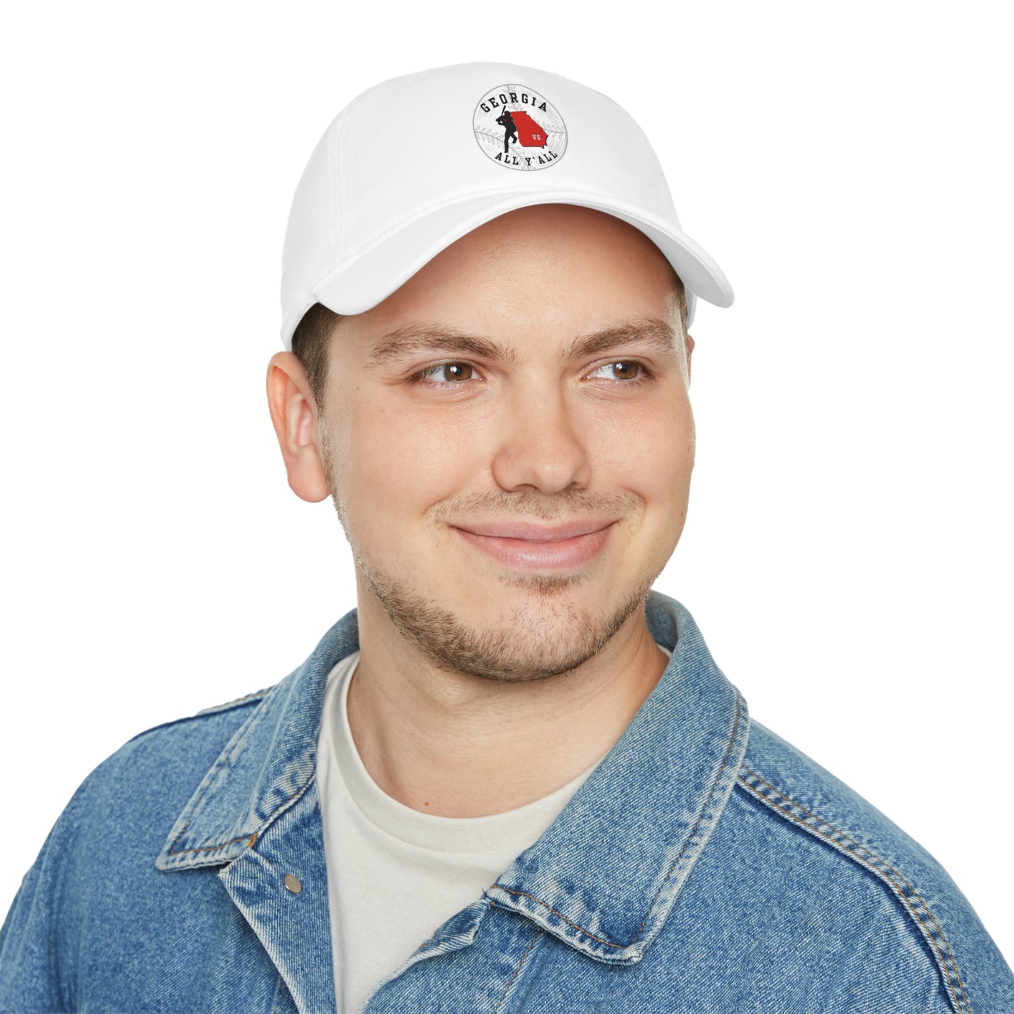 Georgia vs All Y'All - White Baseball - Low Profile Baseball Cap
