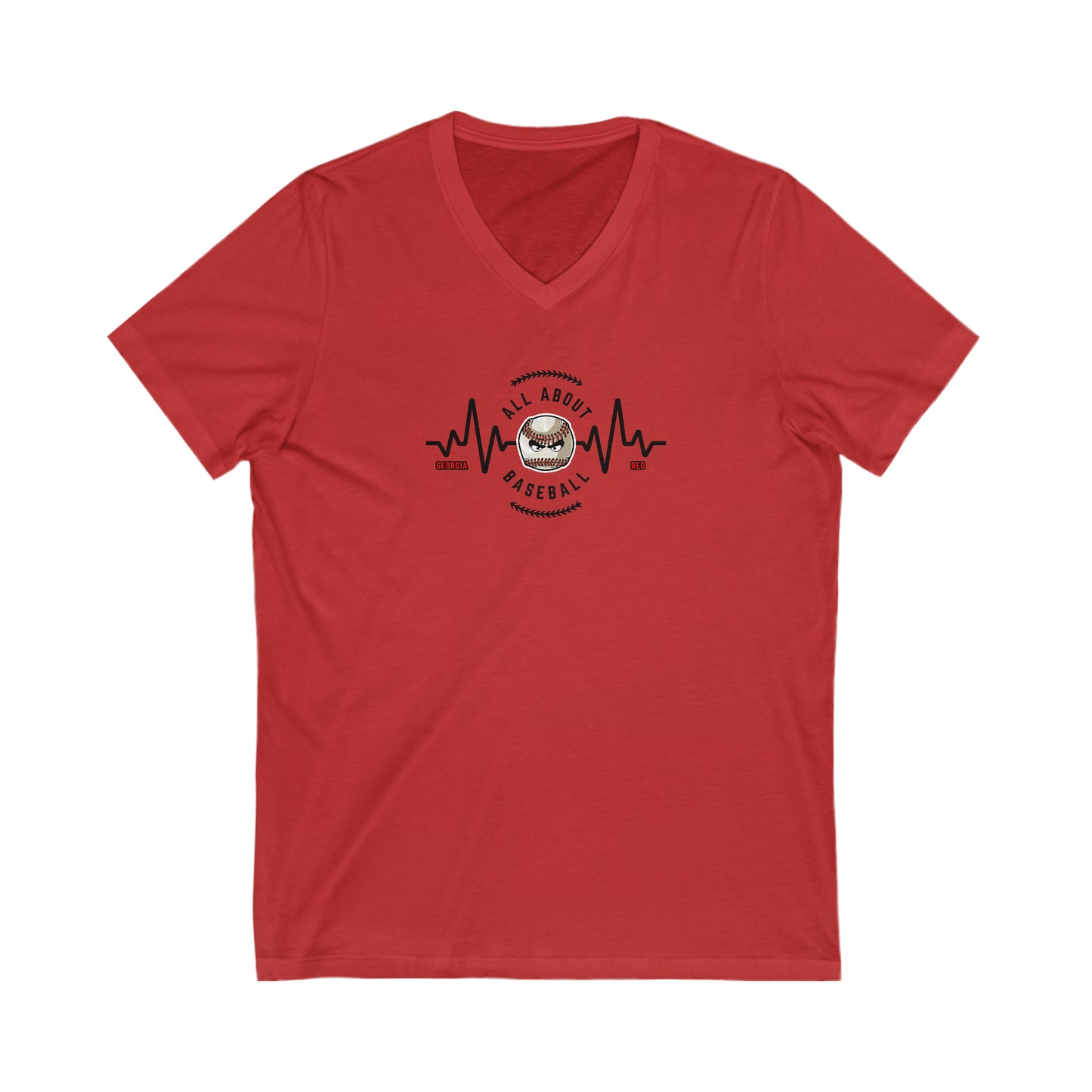 All about baseball on the front - Texas flag with tourney & Kooper on the back - Unisex Jersey Short Sleeve V-Neck Tee