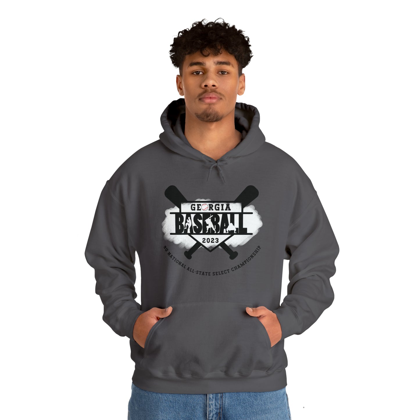 2023 Baseball bats with tourney on the front - Kooper on the back - Unisex Heavy Blend™ Hooded Sweatshirt