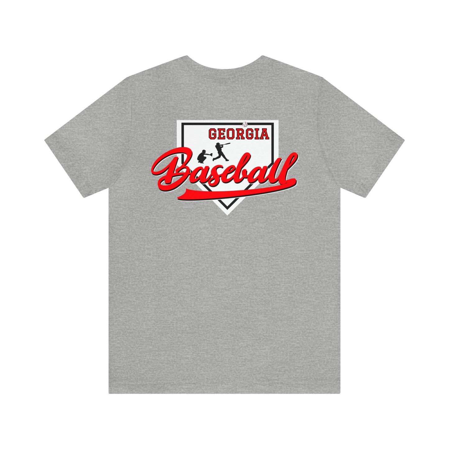 Mean baseball on the front - Georgia Baseball with home plate on the back - Unisex Jersey Short Sleeve Tee - crew neck