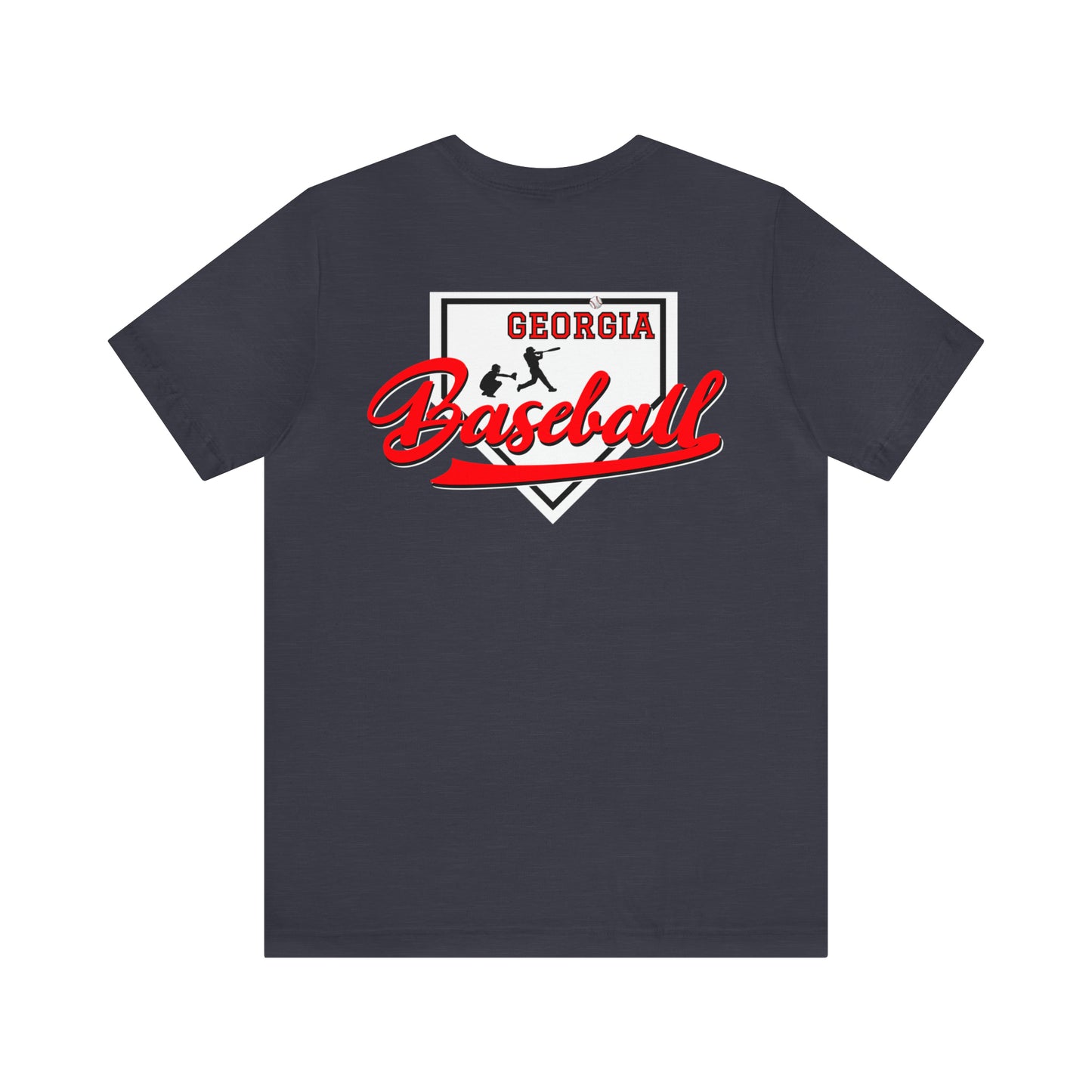 Mean baseball on the front - Georgia Baseball with home plate on the back - Unisex Jersey Short Sleeve Tee - crew neck