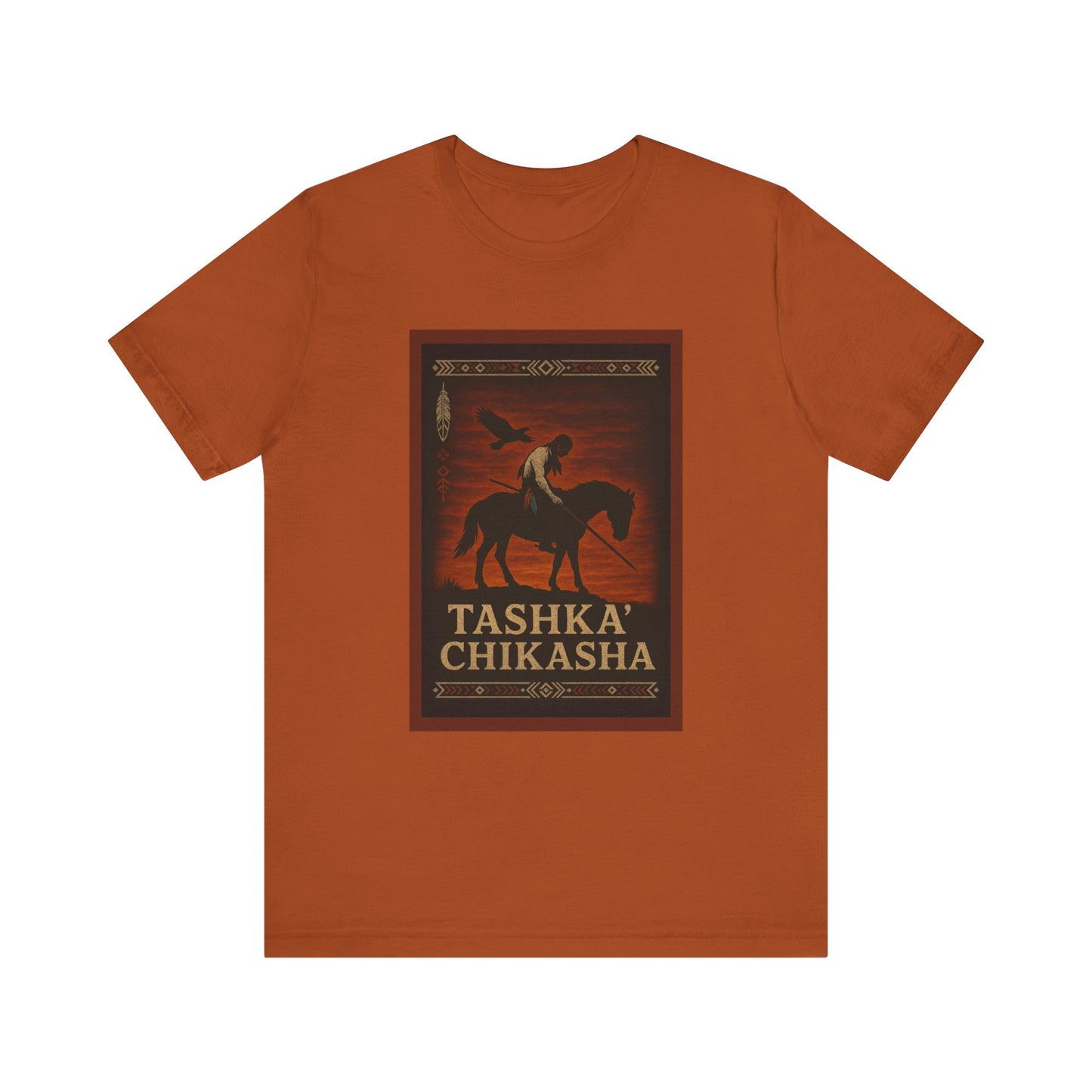 Tashka' Chikasha - Chickasaw Warrior - Adult - Unisex Crew Neck T-shirt - Graphic on Front