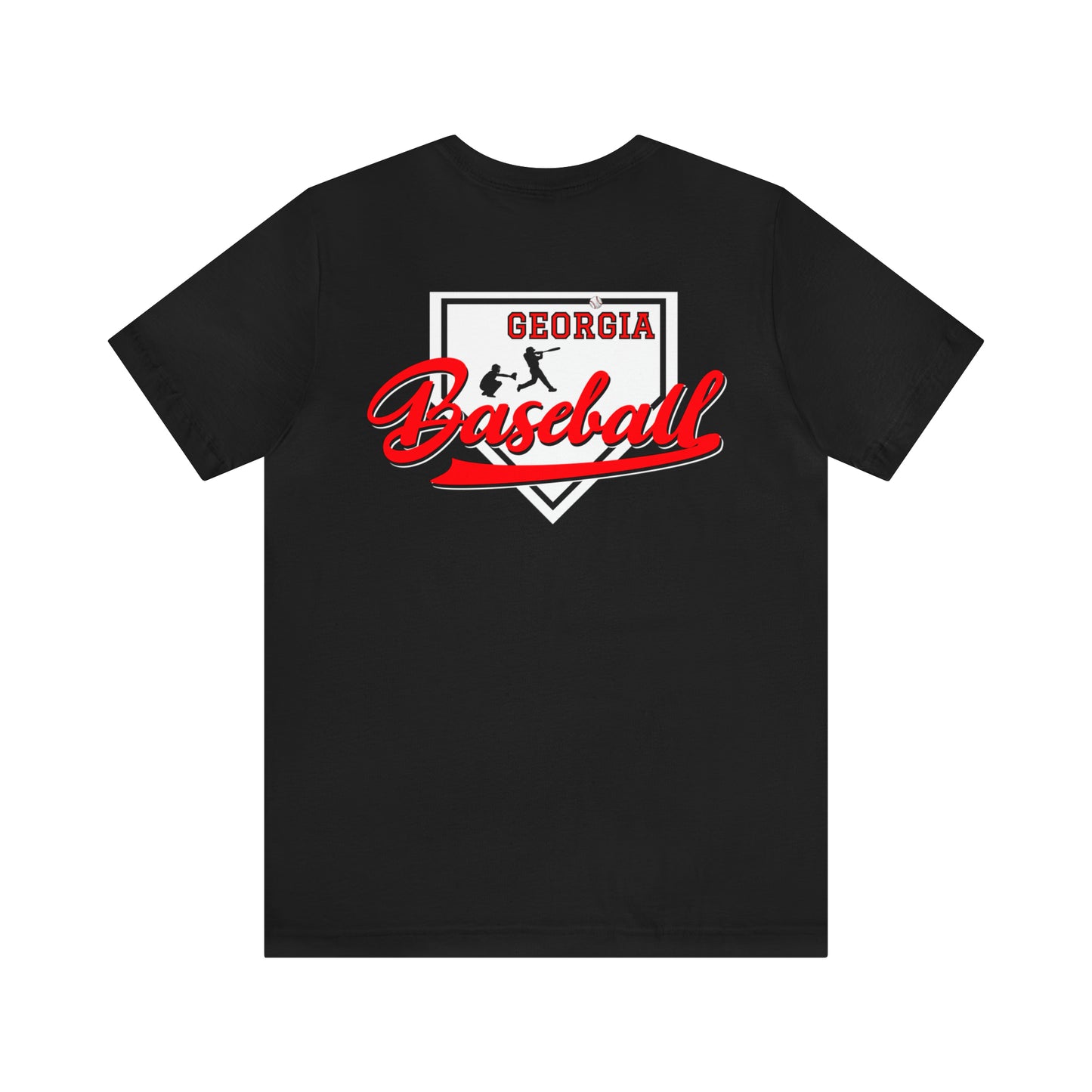 Mean baseball on the front - Georgia Baseball with home plate on the back - Unisex Jersey Short Sleeve Tee - crew neck