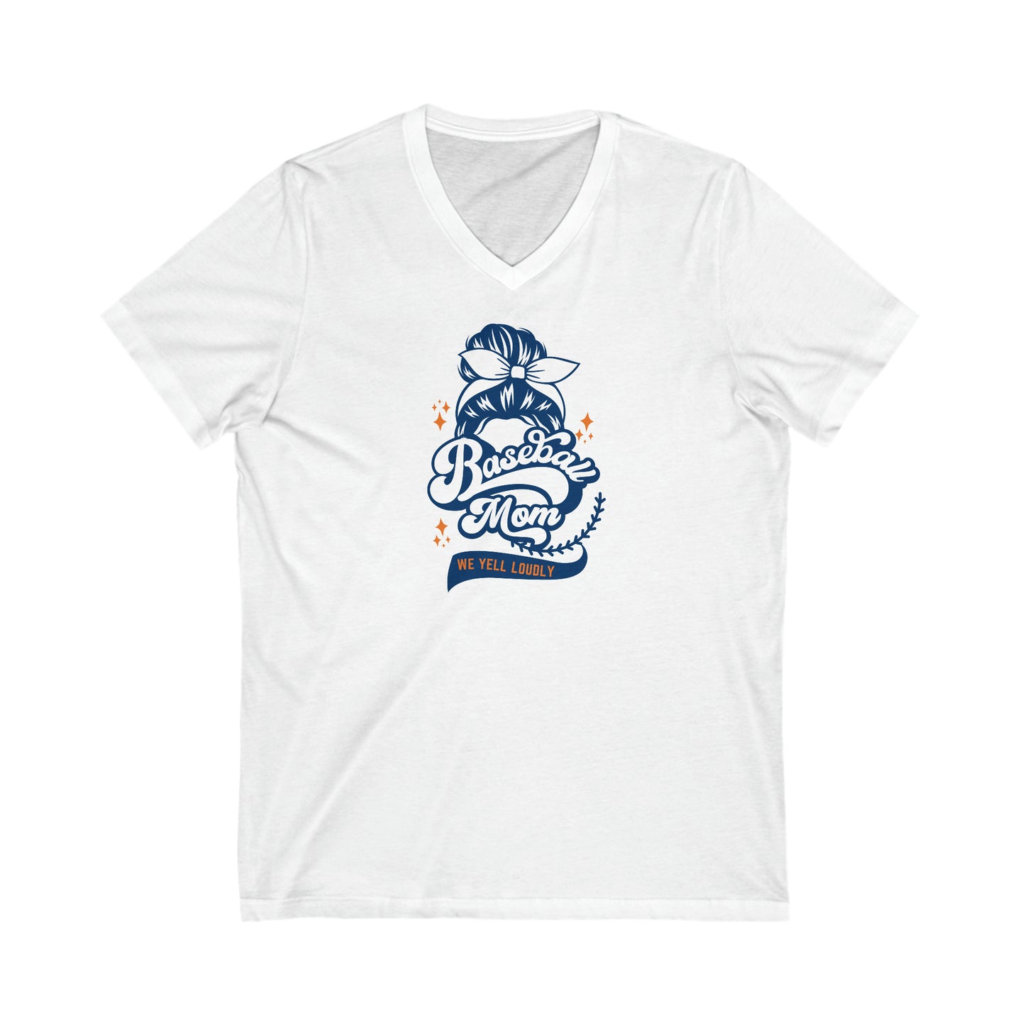 Baseball Mom - V Neck - on front