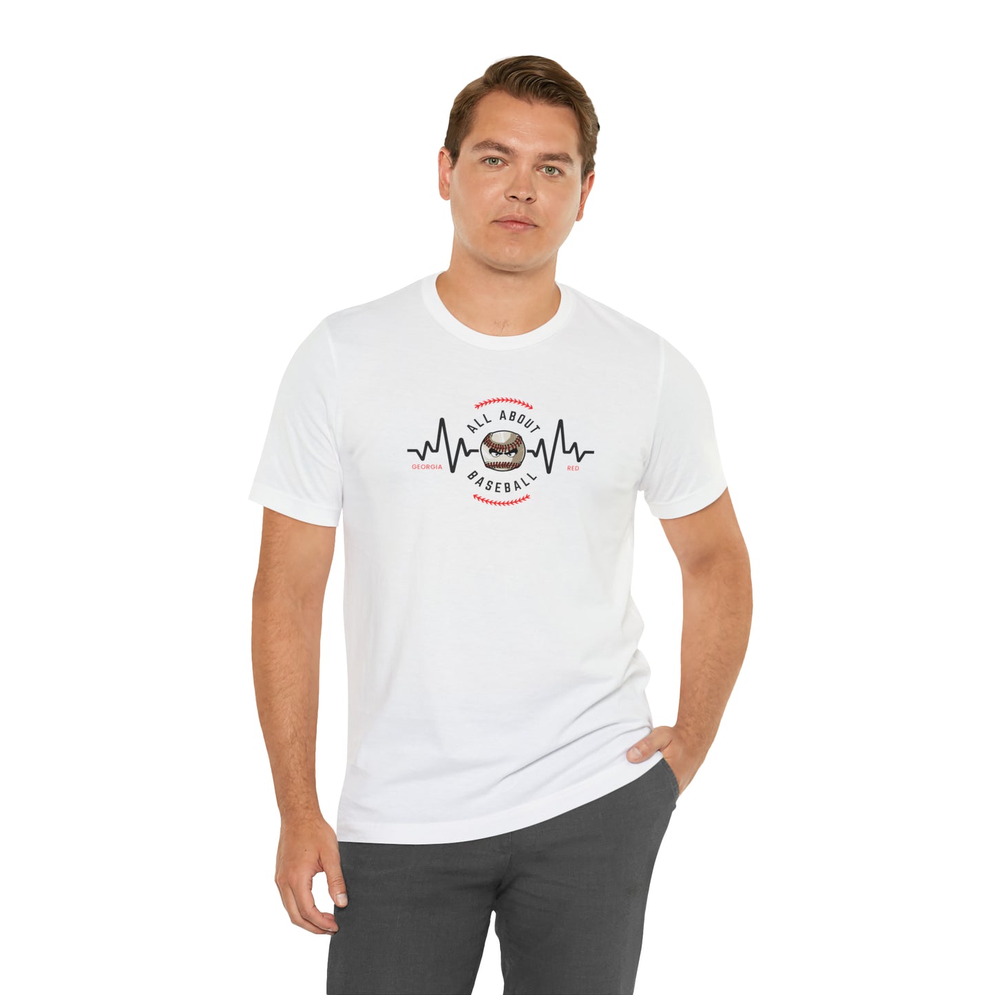 All about baseball on the front - Texas flag with tourney & Kooper on the back - Unisex Jersey Short Sleeve Tee - crew neck