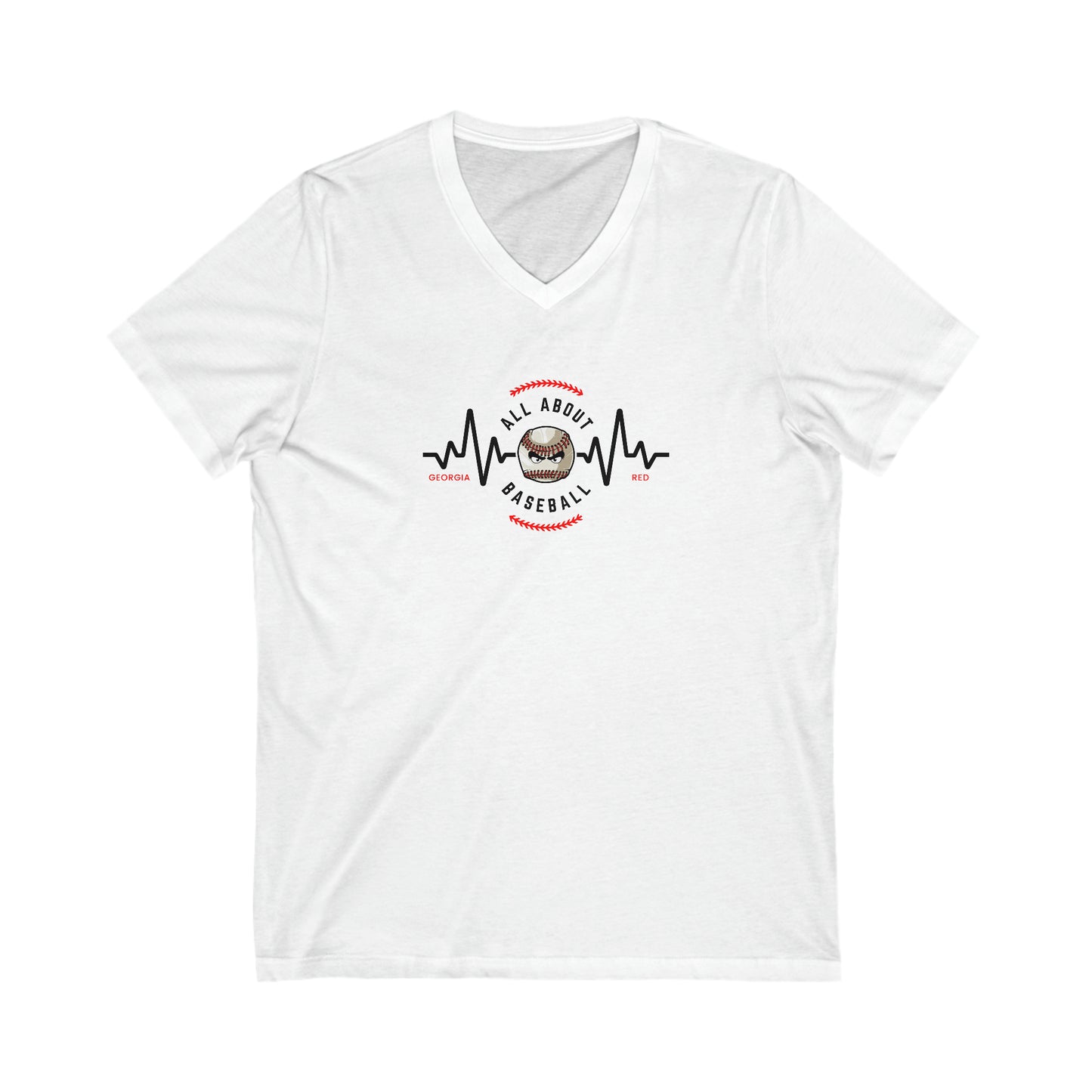 All about baseball on the front - Texas flag with tourney & Kooper on the back - Unisex Jersey Short Sleeve V-Neck Tee
