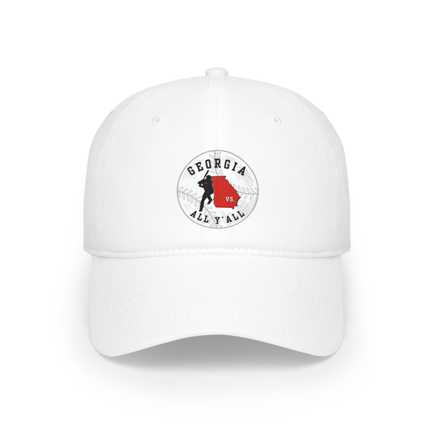Georgia vs All Y'All - White Baseball - Low Profile Baseball Cap