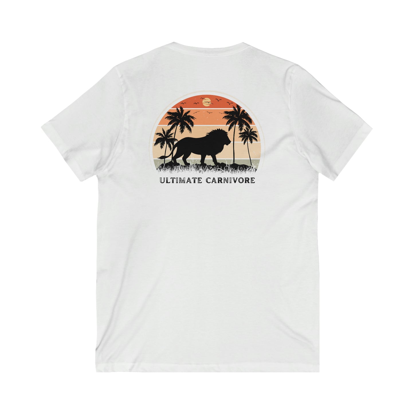 Ultimate Carnivore - Lion Retro Vibe - V Neck - on back