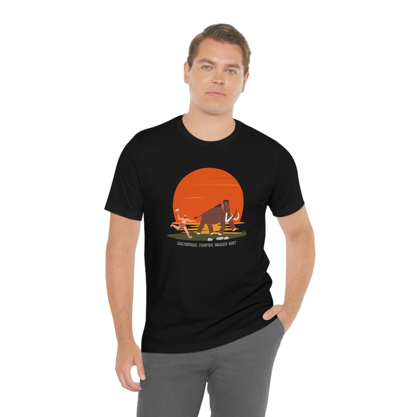 ANCESTRAL PROPER HUMAN DIET - Dark T - on front