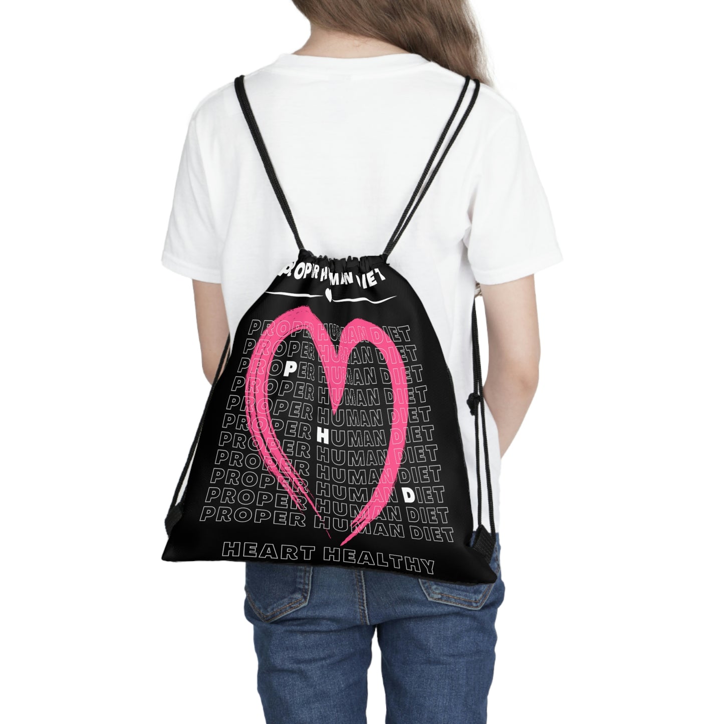 Outdoor Drawstring Bag - Proper Human Diet - Heart Healthy