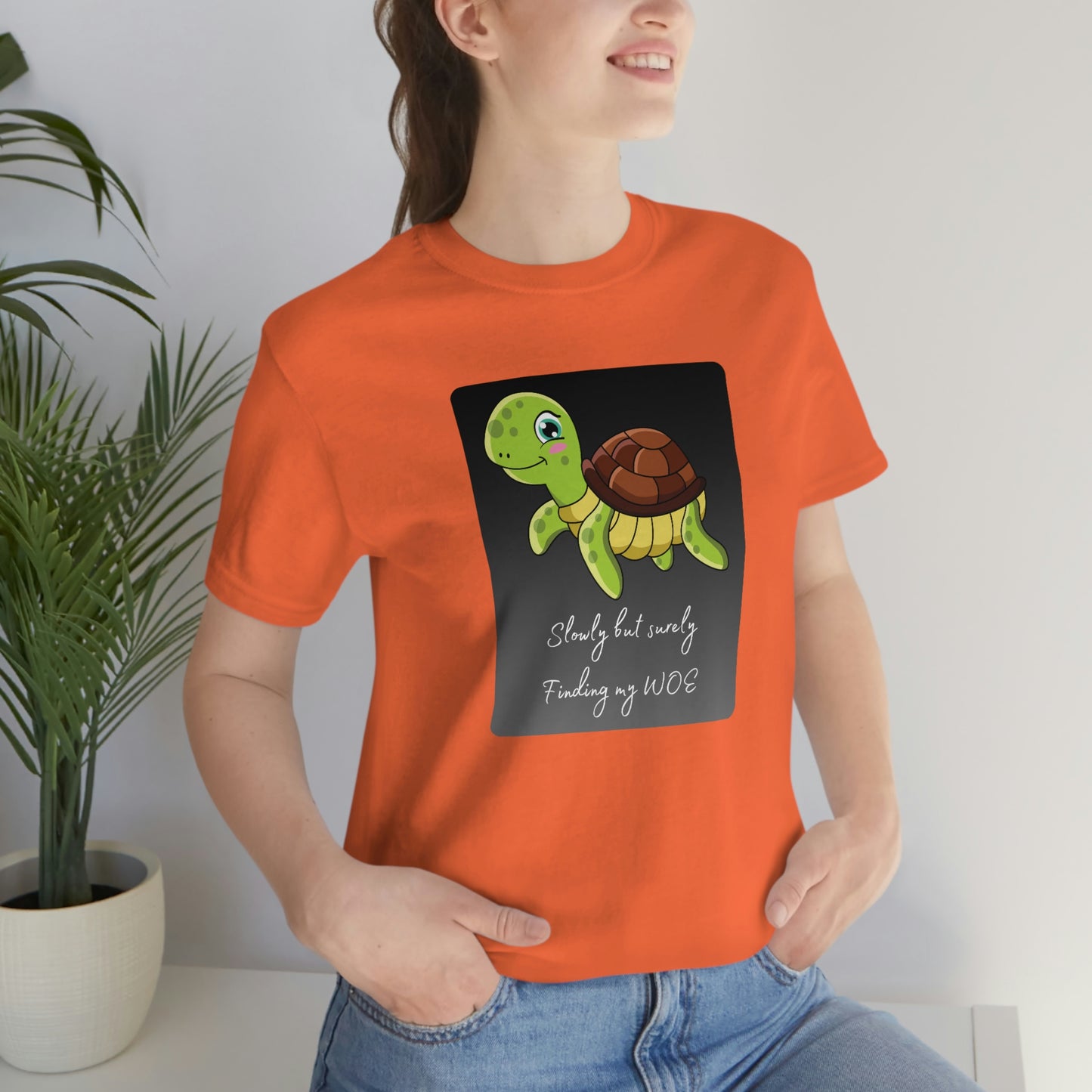 Turtle - Slowly but surely - Dark T - with statement - on front