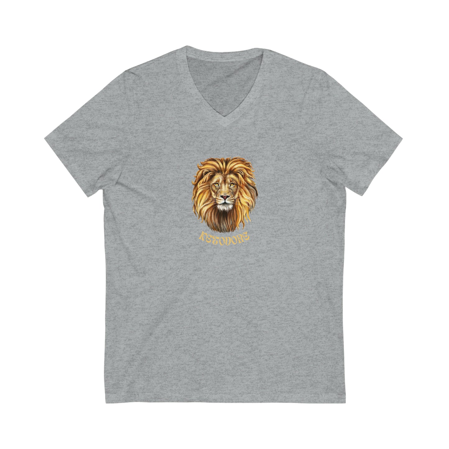 KETOVORE - Golden Lion Head - V Neck - Colored T - on front