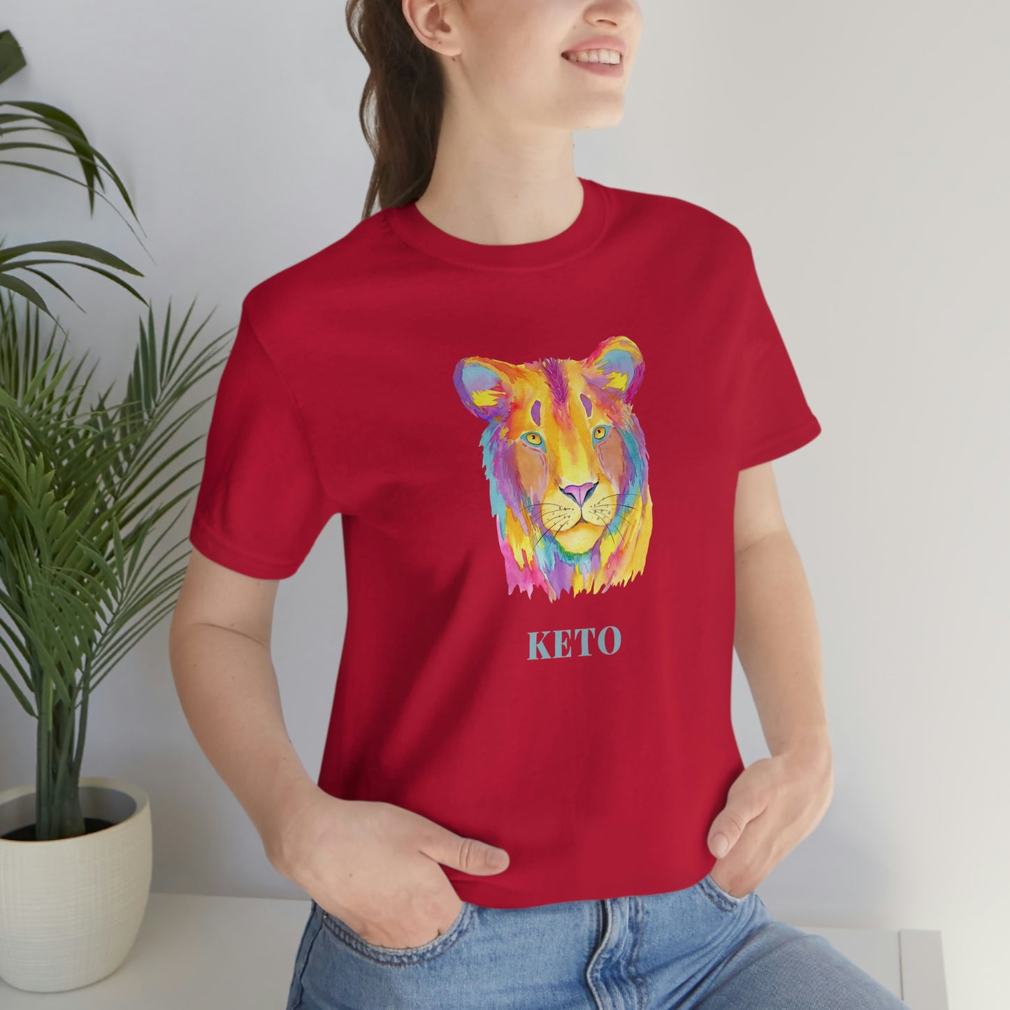 Keto - Colorful Lioness - Colored T - on front and back