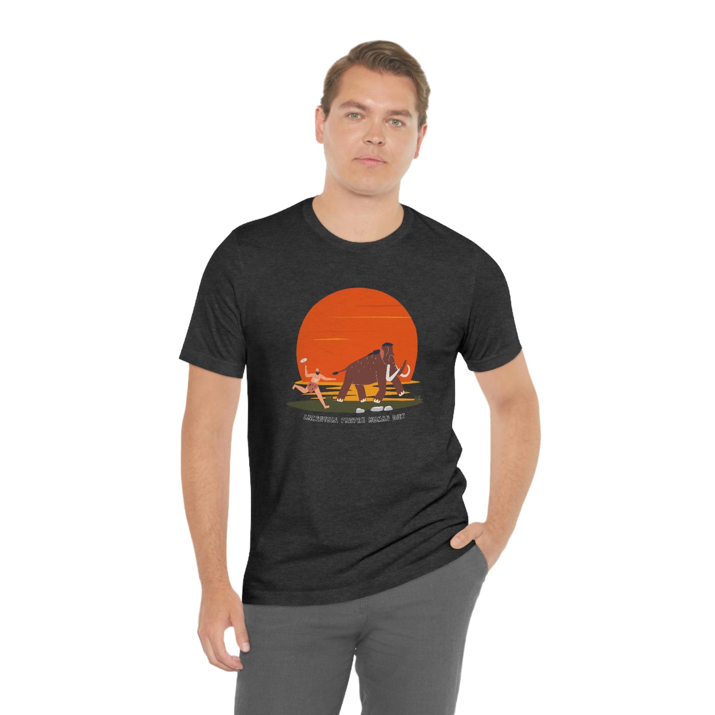 ANCESTRAL PROPER HUMAN DIET - Dark T - on front