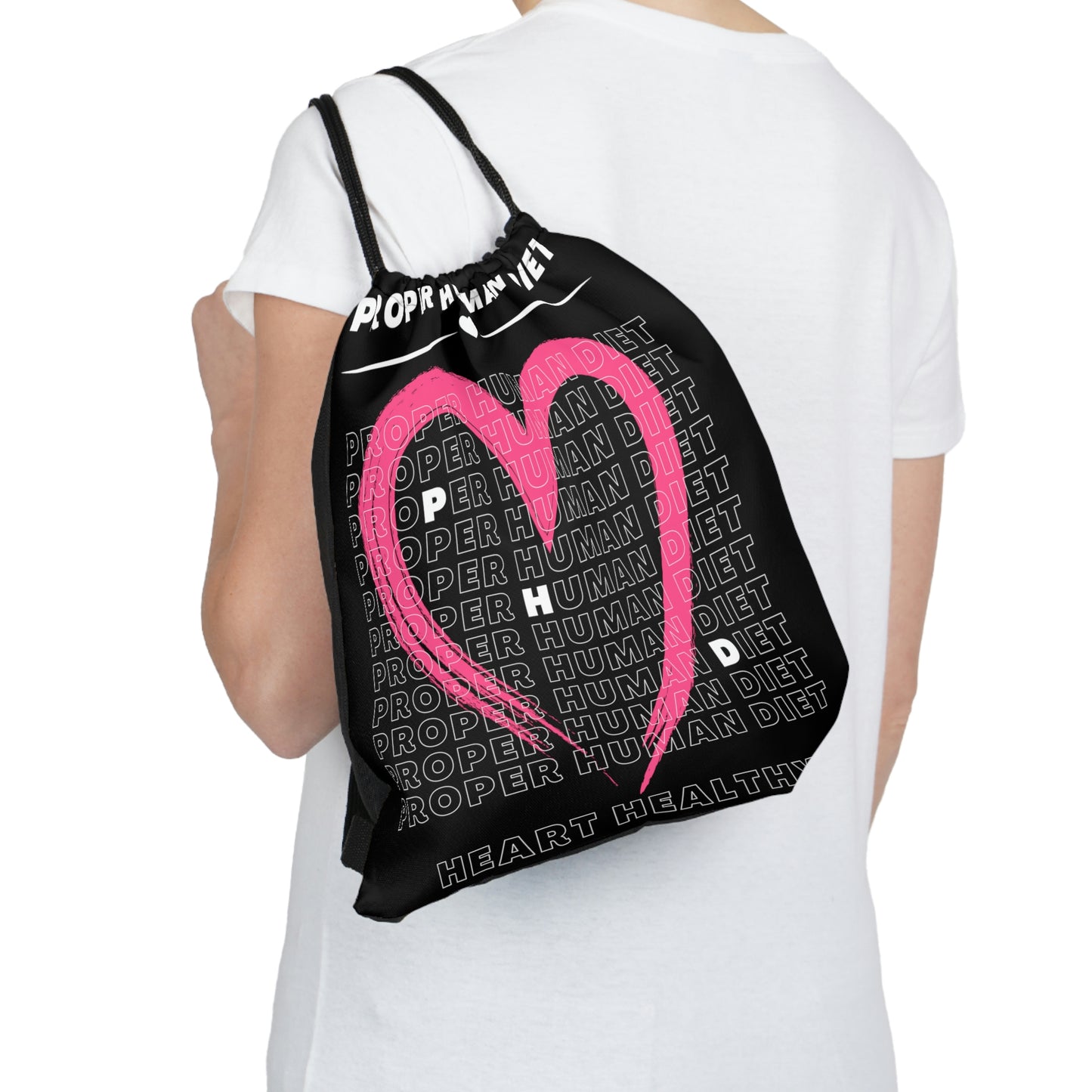 Outdoor Drawstring Bag - Proper Human Diet - Heart Healthy