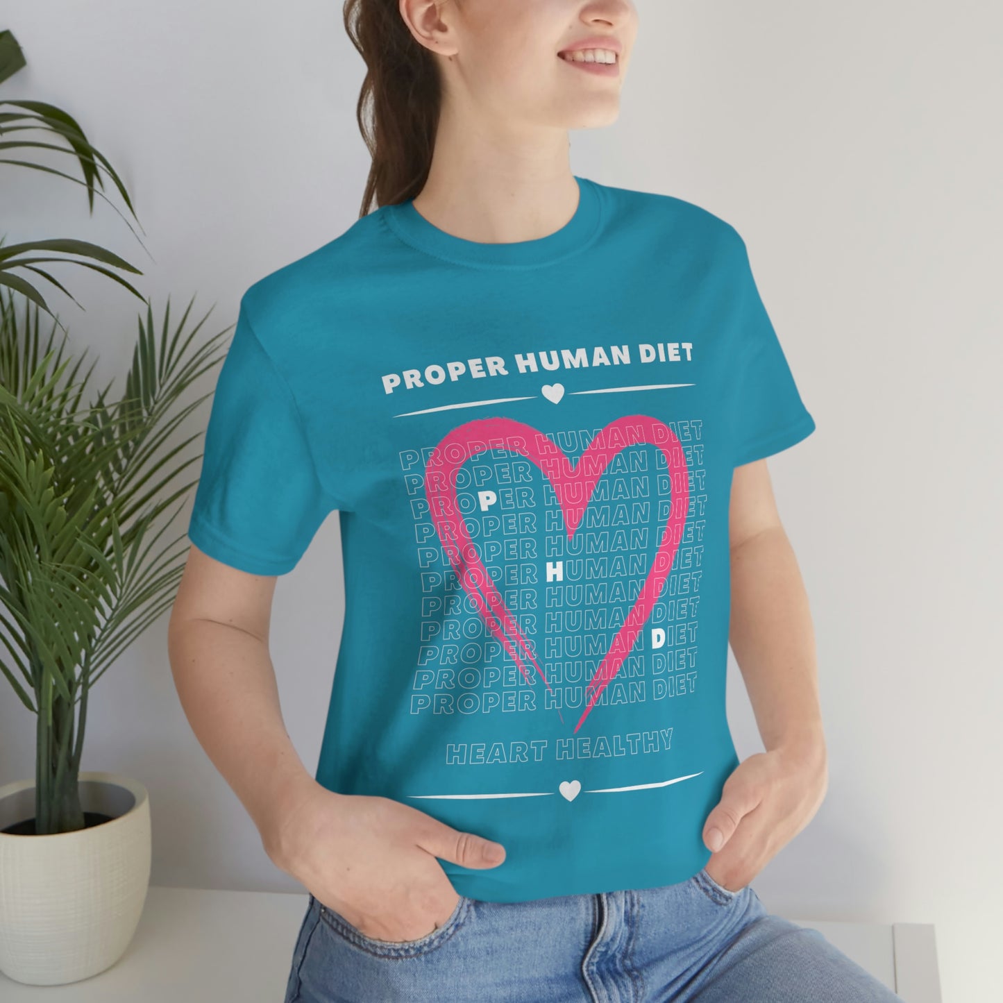 PROPER HUMAN DIET - HEART HEALTHY - Dark T - on front