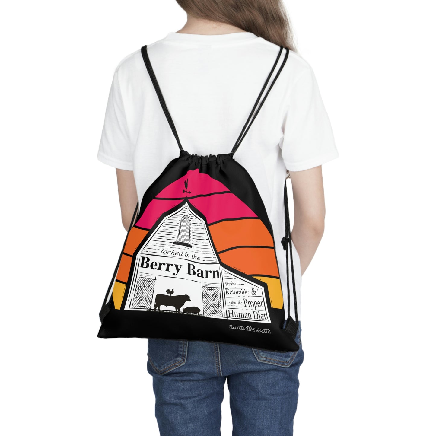 Outdoor Drawstring Bag - Locked in the Berry Barn