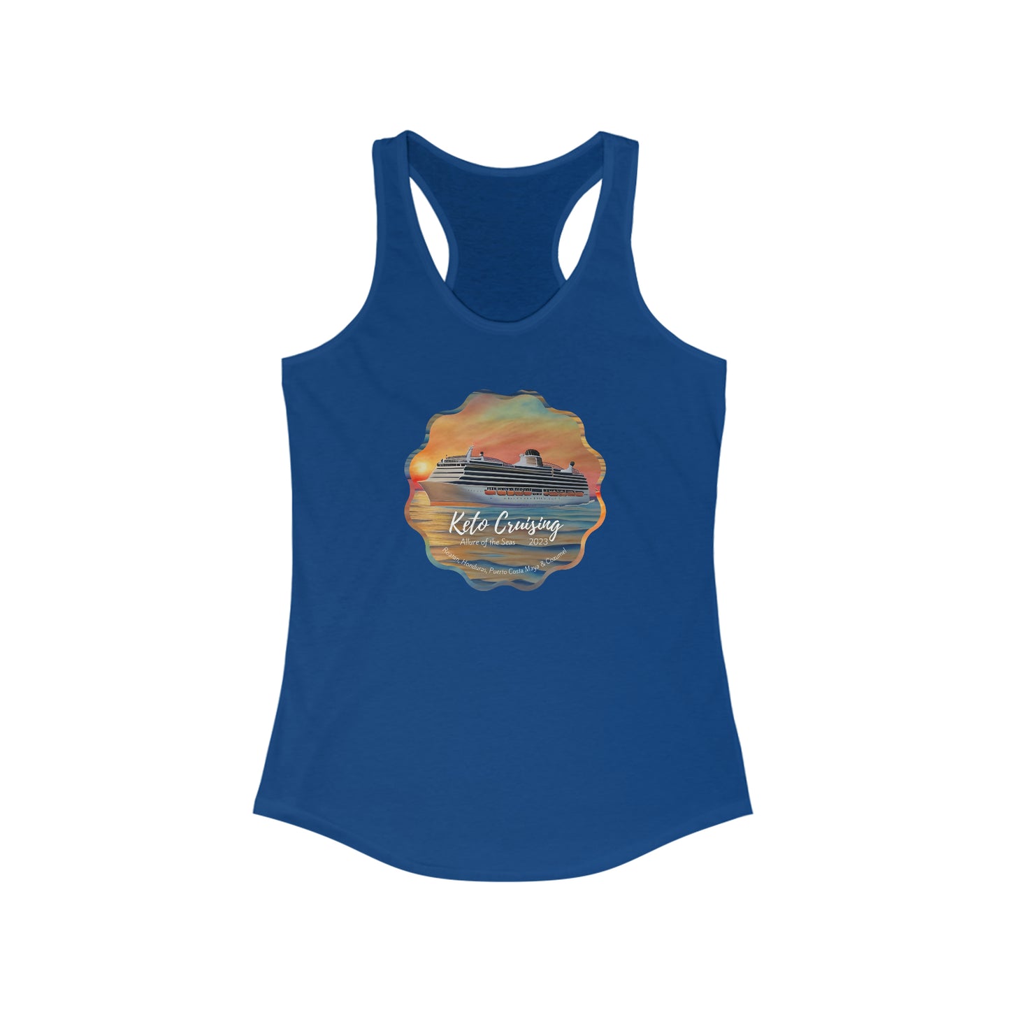 Keto Cruising - Women's Racerback Tank Top - may run small - on front