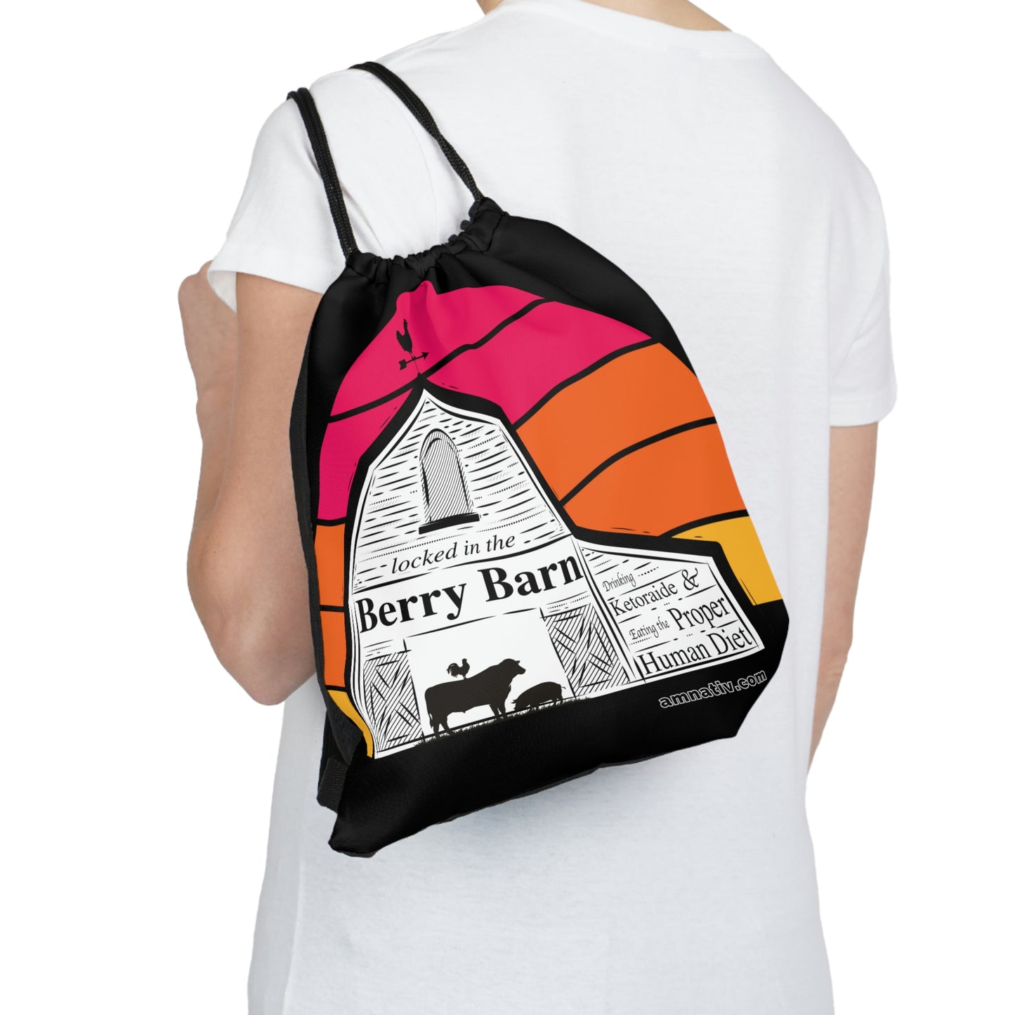 Outdoor Drawstring Bag - Locked in the Berry Barn
