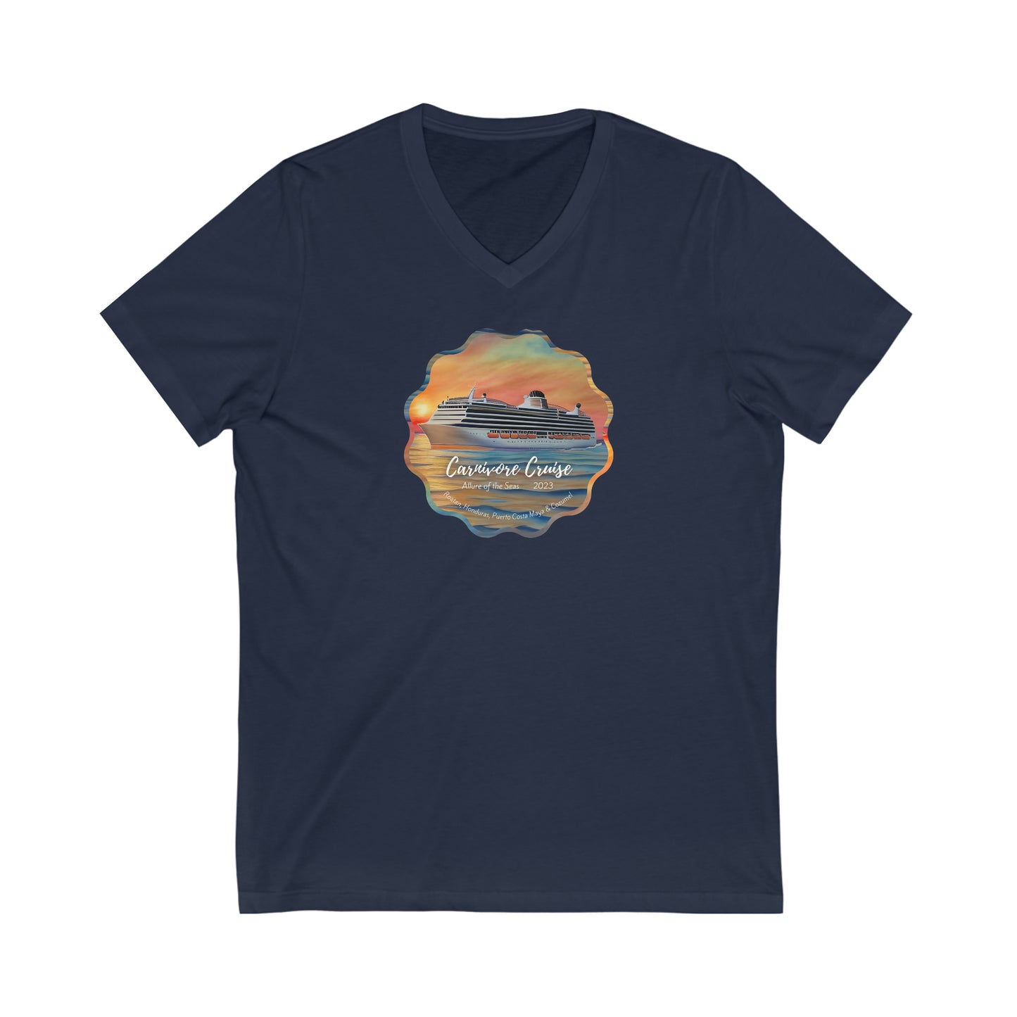 Carnivore Cruise - Unisex V Neck - on front