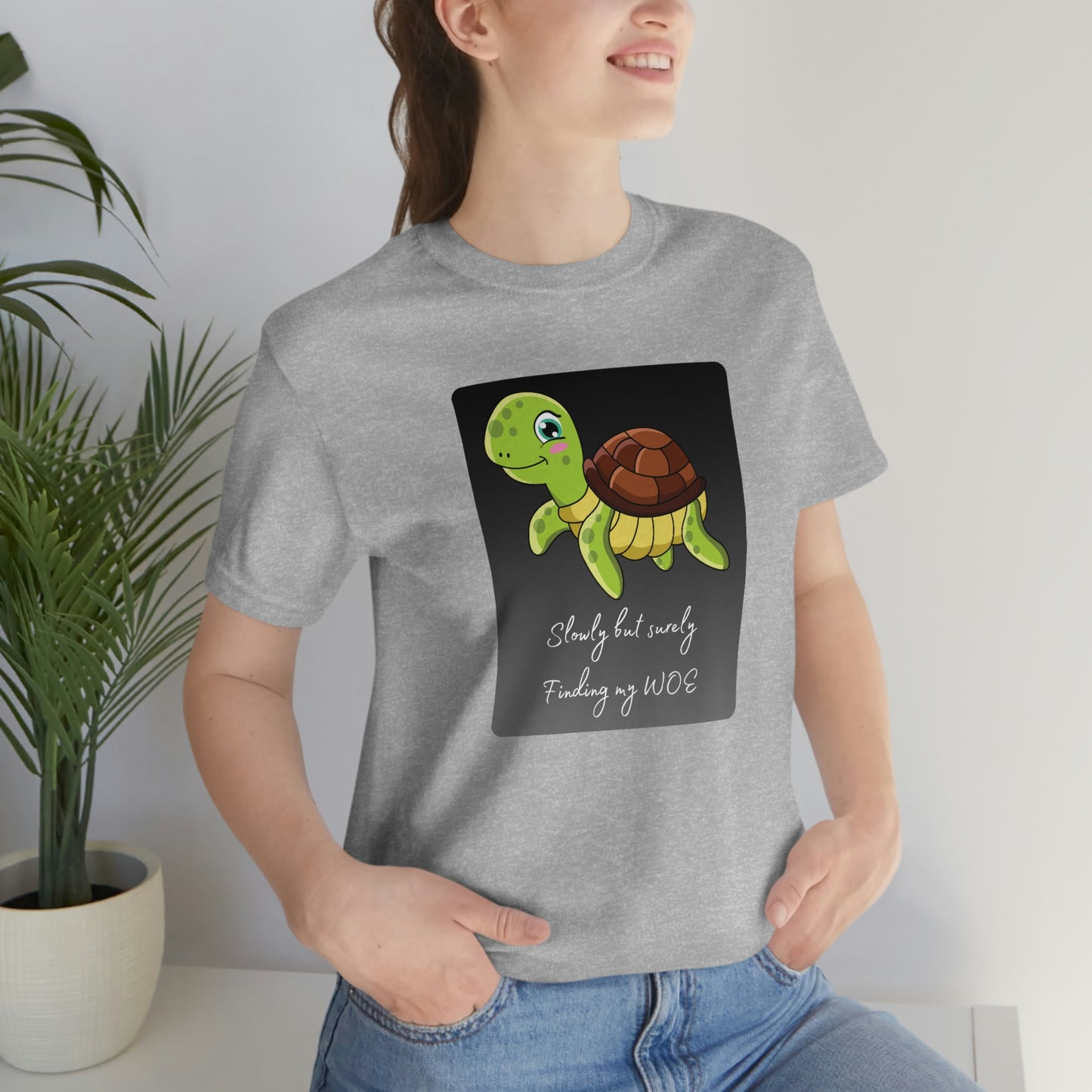 Turtle - Slowly but surely - Dark T - with statement - on front