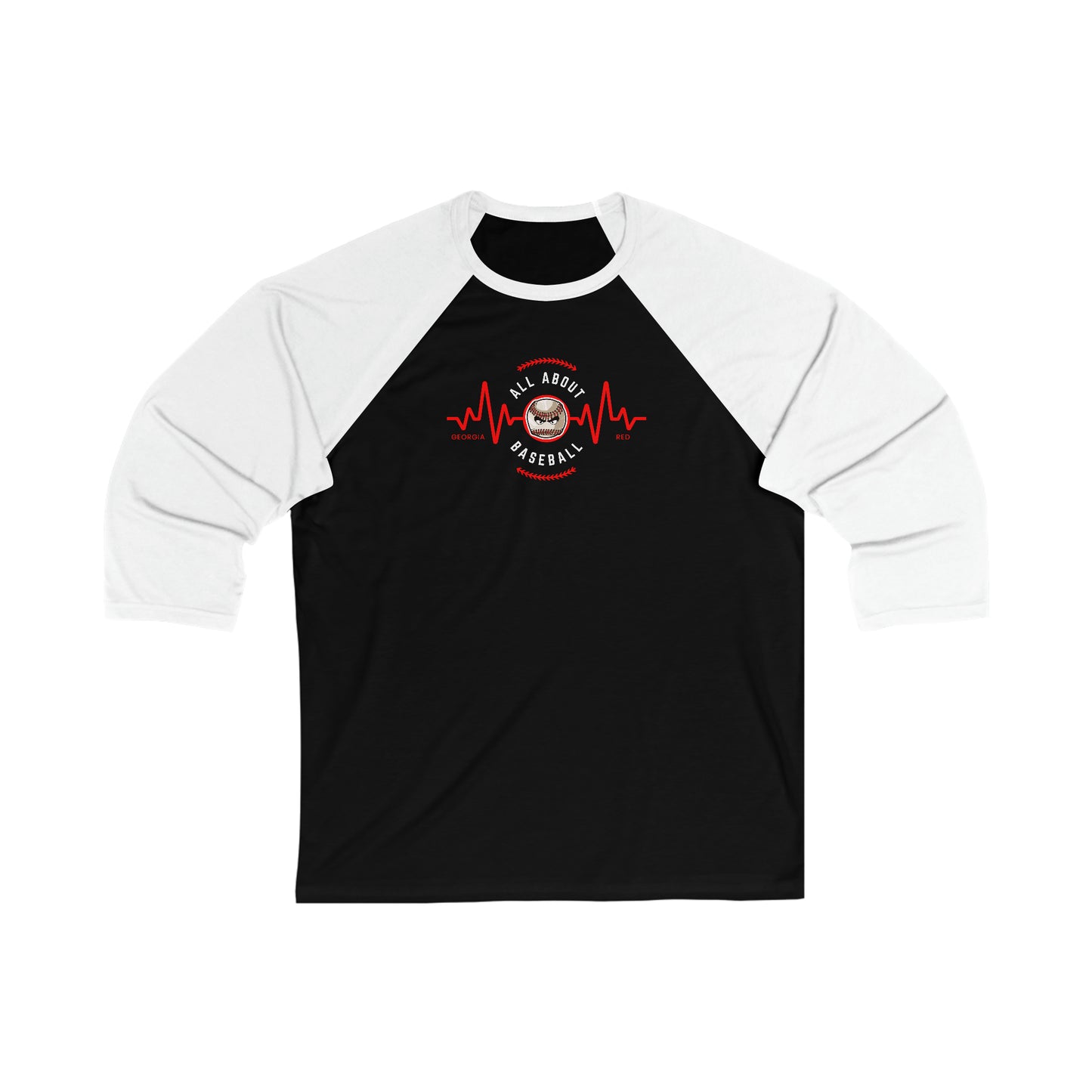All about baseball on the front - Georgia came to play - Unisex 3\4 Sleeve Baseball Tee - *** Runs small