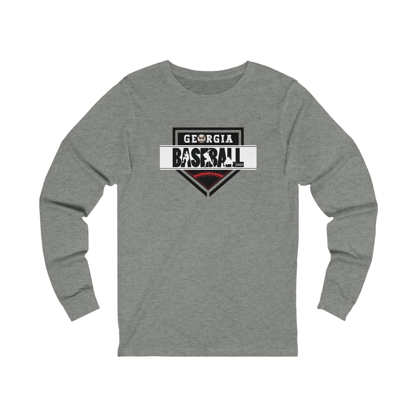 2023 Home Plate on the front - Kooper with U.S. flag and tourney on the back - Unisex Jersey Long Sleeve Tee
