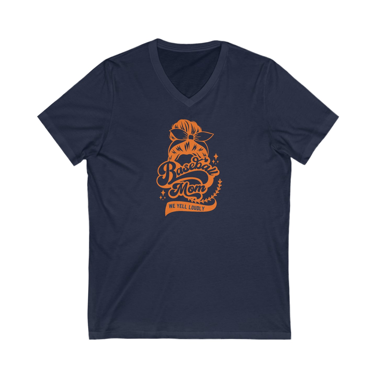 Baseball Mom - V Neck - on front