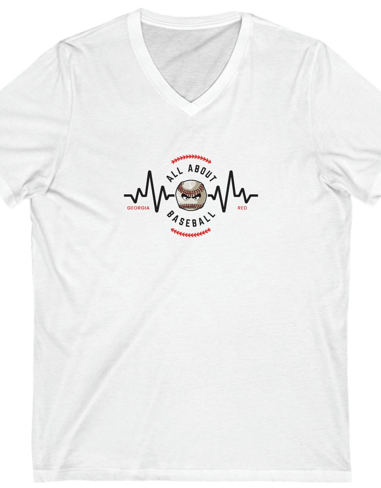 All about baseball on the front - Georgia came to play on the back - Unisex Jersey Short Sleeve V-Neck Tee