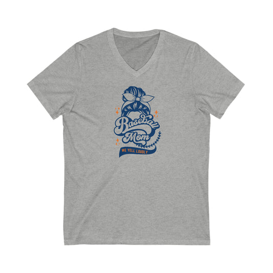 Baseball Mom - V Neck - on front