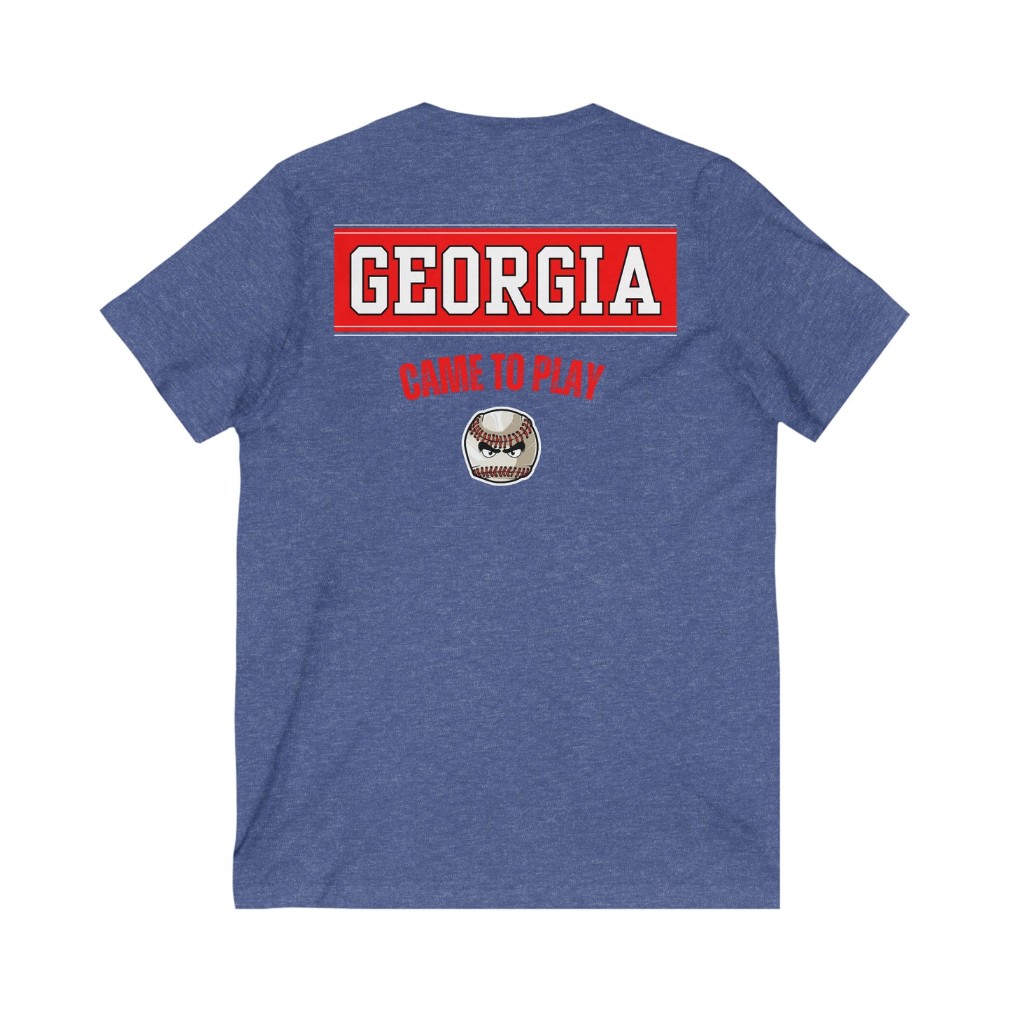 All about baseball on the front - Georgia came to play on the back - Unisex Jersey Short Sleeve V-Neck Tee