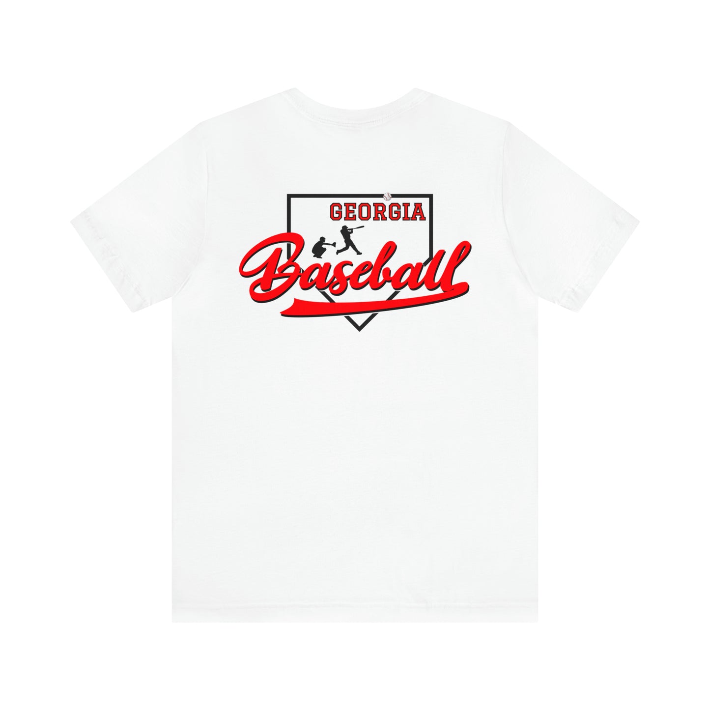 Mean baseball on the front - Georgia Baseball with home plate on the back - Unisex Jersey Short Sleeve Tee - crew neck