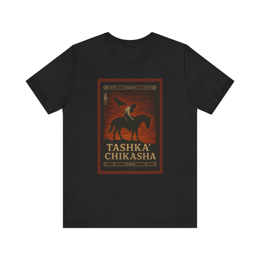 Tashka' Chikasha - Chickasaw Warrior - Adult - Unisex Crew Neck T-shirt - Graphic on Front