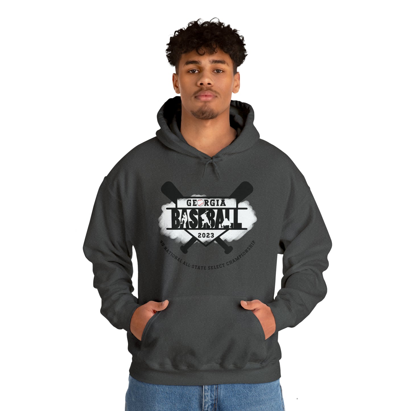 2023 Baseball bats with tourney on the front - Kooper on the back - Unisex Heavy Blend™ Hooded Sweatshirt
