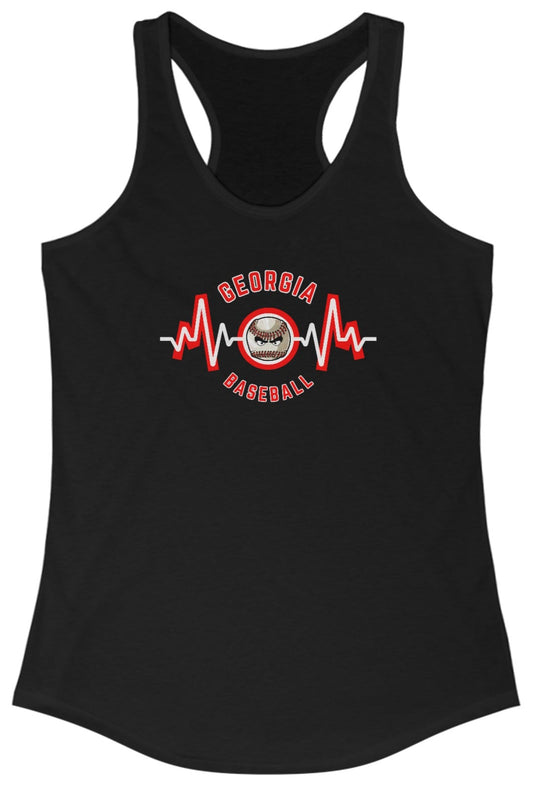 Baseball Mom Heartbeat  on front - Racerback Tank Top - ***may run small
