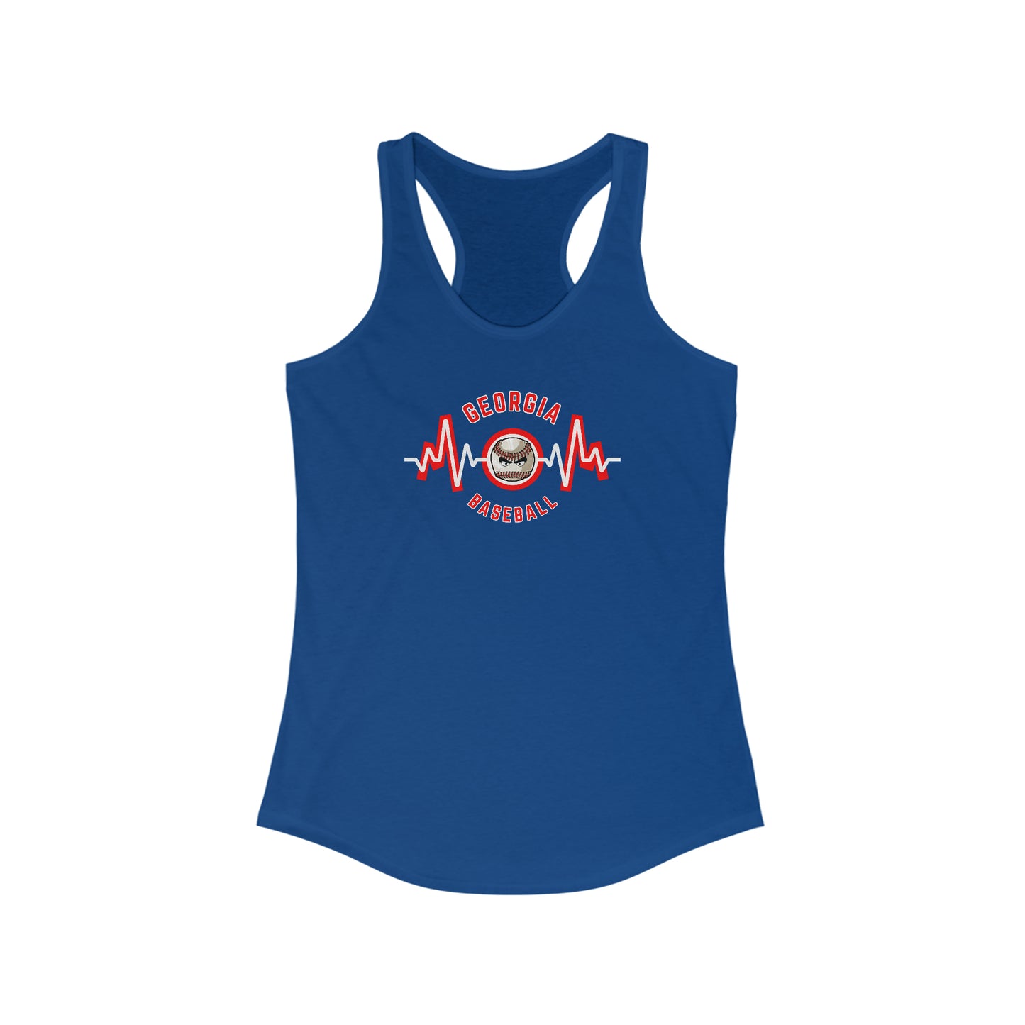 Baseball Mom Heartbeat  on front - Racerback Tank Top - ***may run small