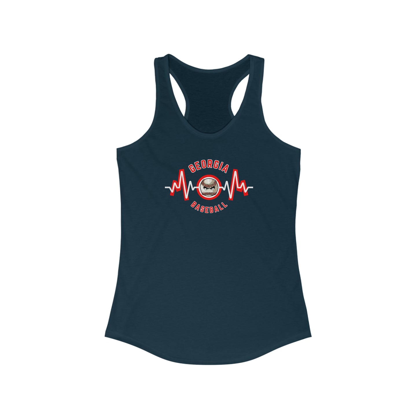 Baseball Mom Heartbeat  on front - Racerback Tank Top - ***may run small