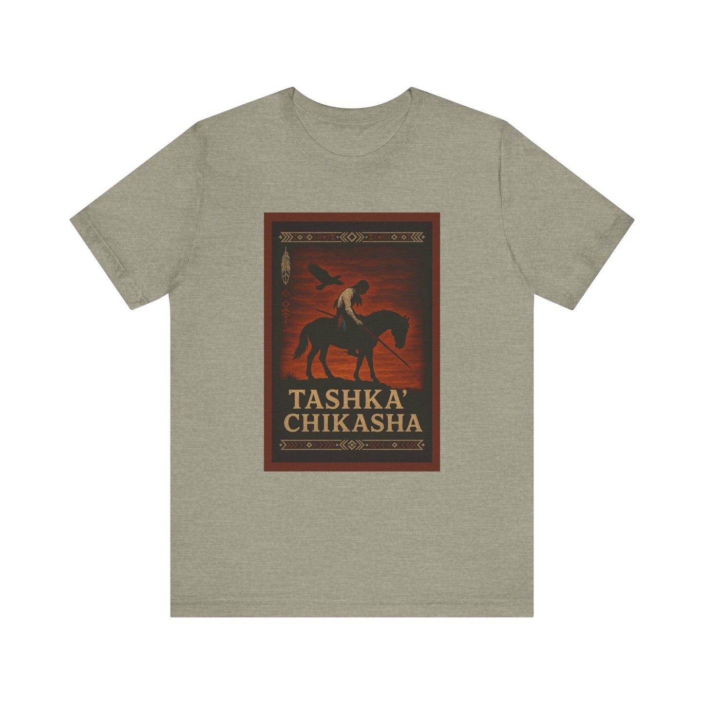 Tashka' Chikasha - Chickasaw Warrior - Adult - Unisex Crew Neck T-shirt - Graphic on Front