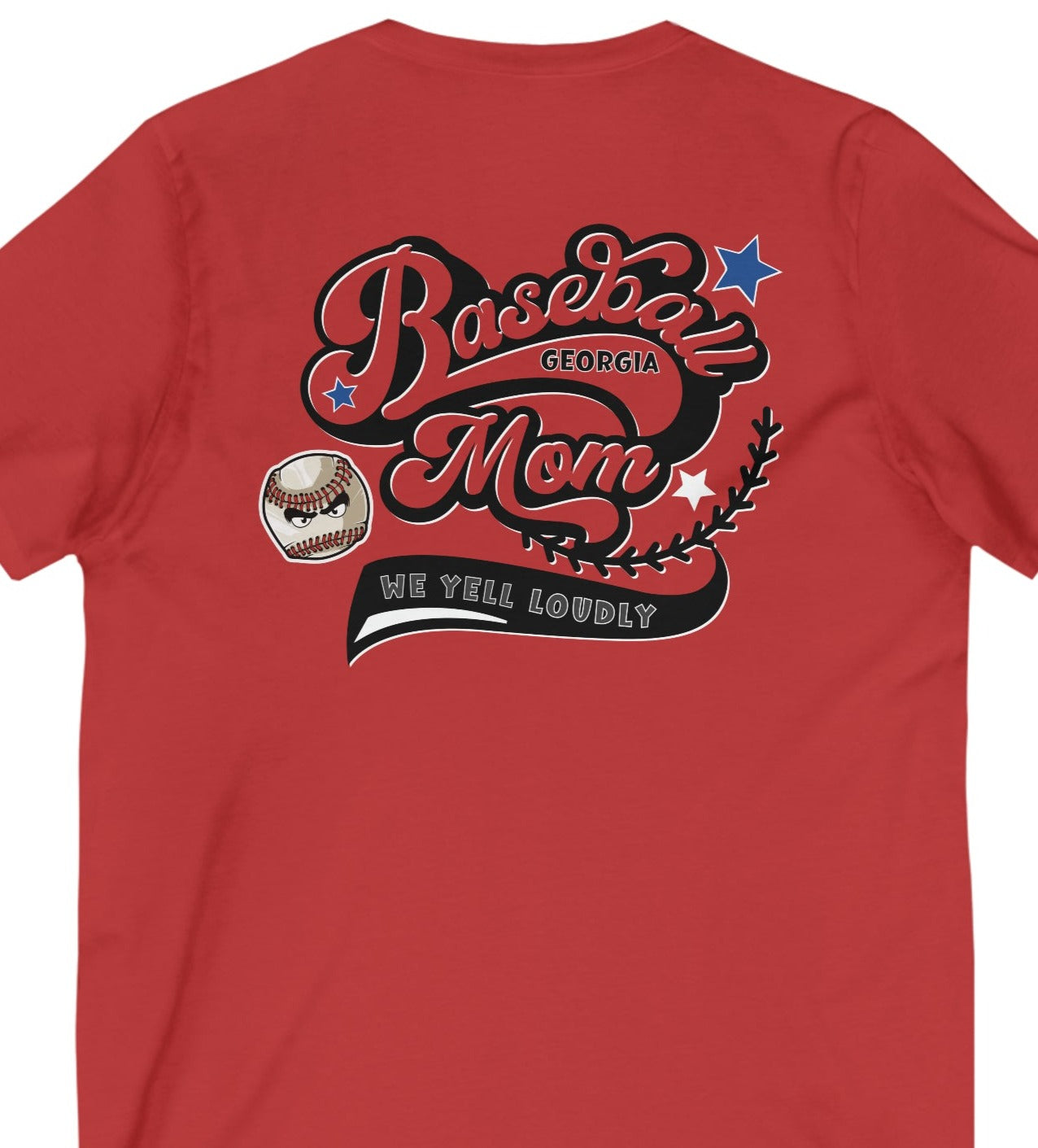 Mean baseball on the front - Baseball mom We yell loudly on the back - Unisex Jersey Short Sleeve V-Neck Tee
