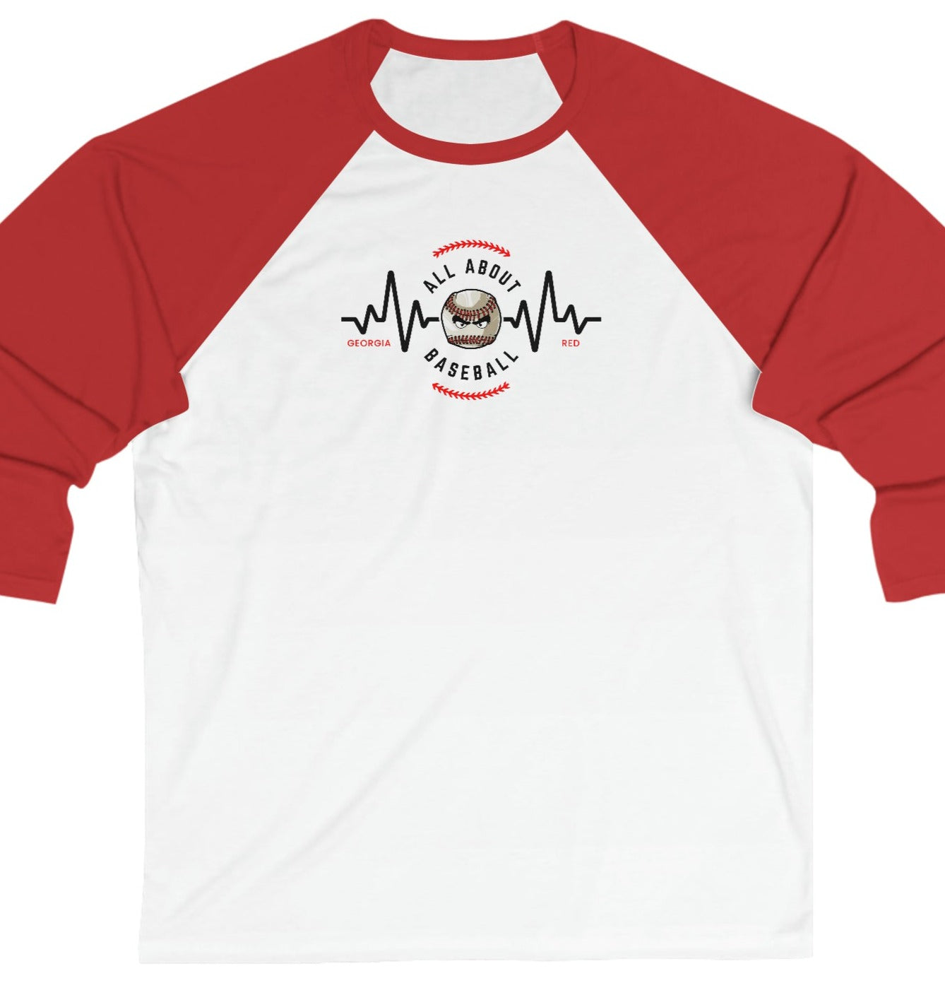 All about baseball on the front - Georgia came to play - Unisex 3\4 Sleeve Baseball Tee - *** Runs small