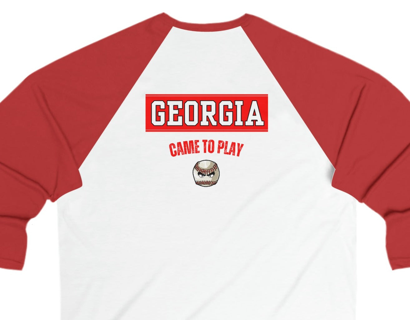 All about baseball on the front - Georgia came to play - Unisex 3\4 Sleeve Baseball Tee - *** Runs small