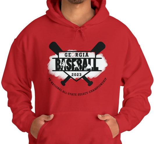 2023 Baseball bats with tourney on the front - Kooper on the back - Unisex Heavy Blend™ Hooded Sweatshirt