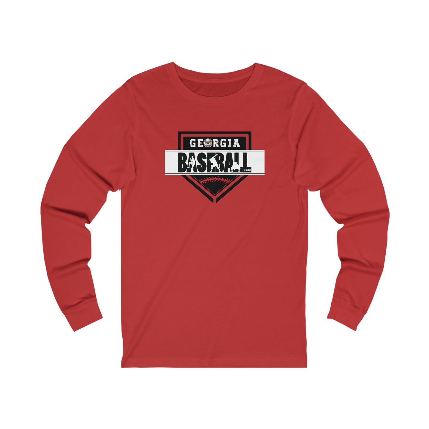 2023 Home Plate on the front - Kooper with U.S. flag and tourney on the back - Unisex Jersey Long Sleeve Tee