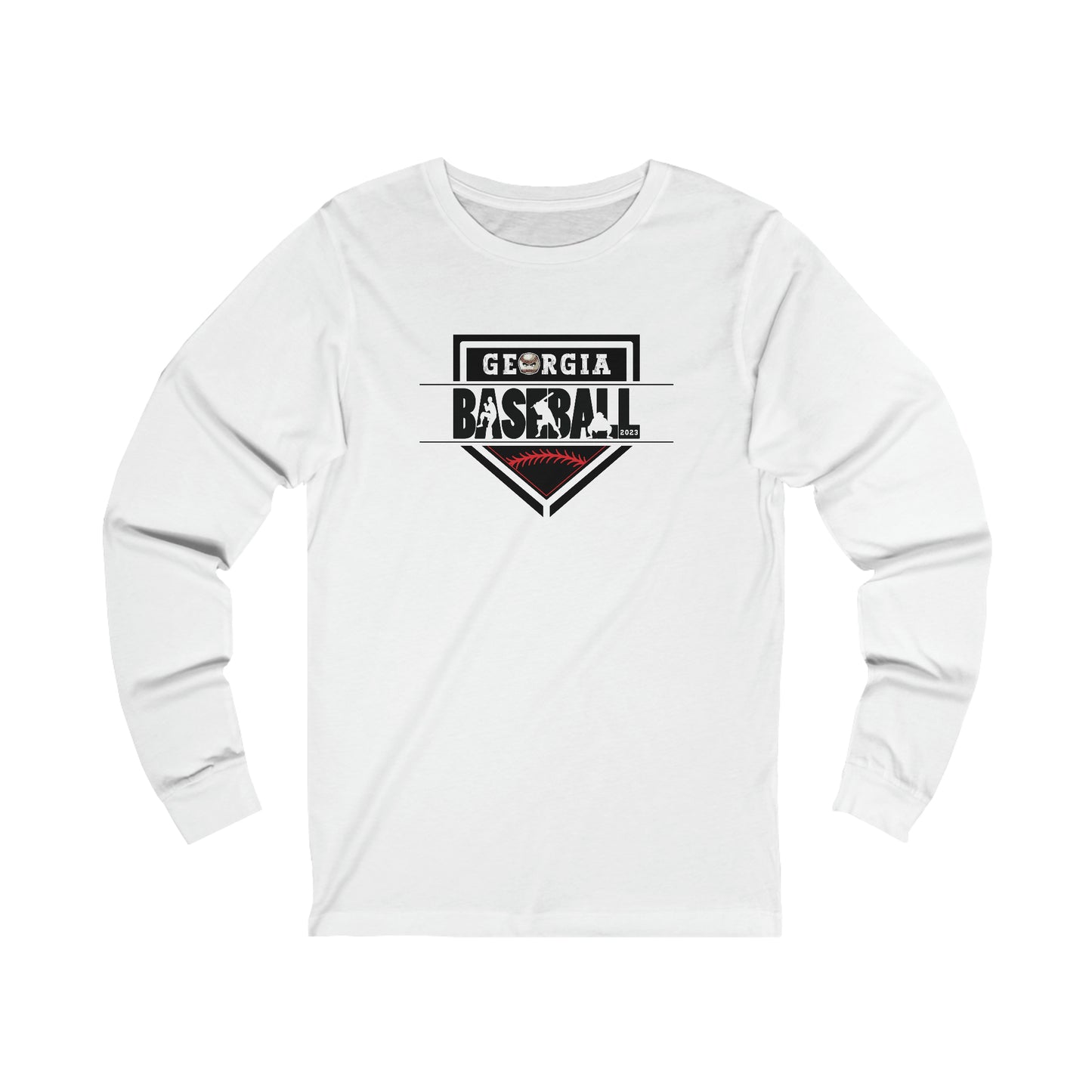 2023 Home Plate on the front - Kooper with U.S. flag and tourney on the back - Unisex Jersey Long Sleeve Tee