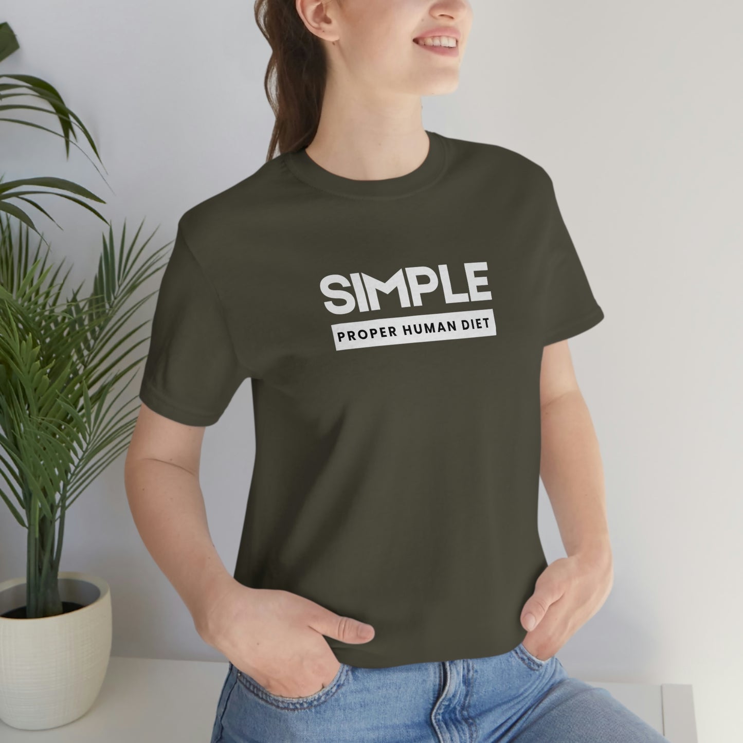 SIMPLE PROPER HUMAN DIET - Dark T - on front