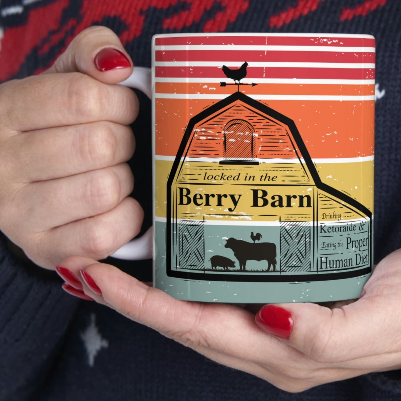 Ceramic Mug 11oz - locked in the Berry Barn & Love my Tribe